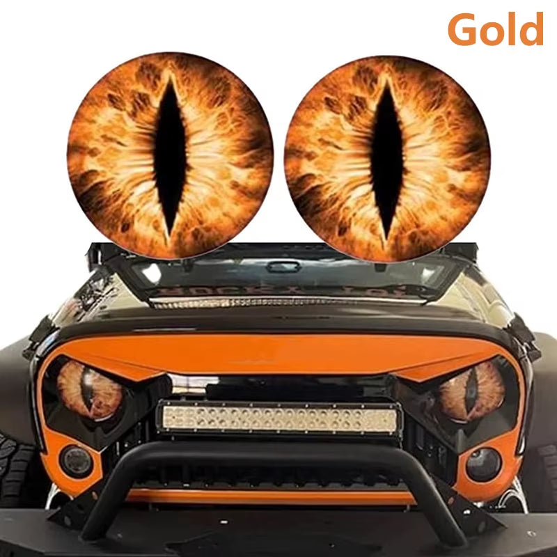 Beast Eyes Headlight Decals Animal Eye Car Headlight Stickers 3D Stereo Eyes Jeep Headlight Decal Car Window Bumper Decoration