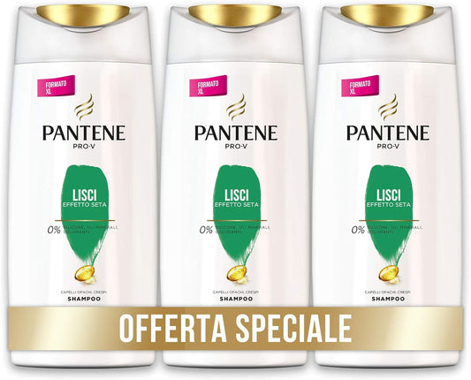 Pro-V Shampoo Effetto Seta per Capelli Lisci, Dona Morbidezza Ed Un Controllo Dell’Effetto Crespo, 3X675 Ml