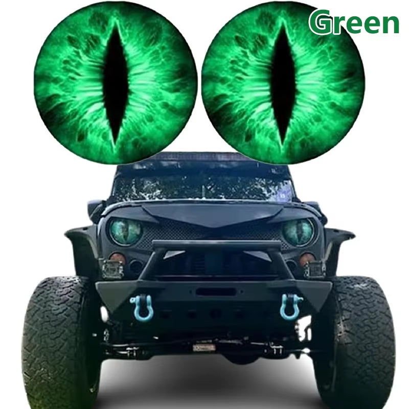 Beast Eyes Headlight Decals Animal Eye Car Headlight Stickers 3D Stereo Eyes Jeep Headlight Decal Car Window Bumper Decoration