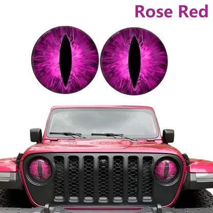 Beast Eyes Headlight Decals Animal Eye Car Headlight Stickers 3D Stereo Eyes Jeep Headlight Decal Car Window Bumper Decoration