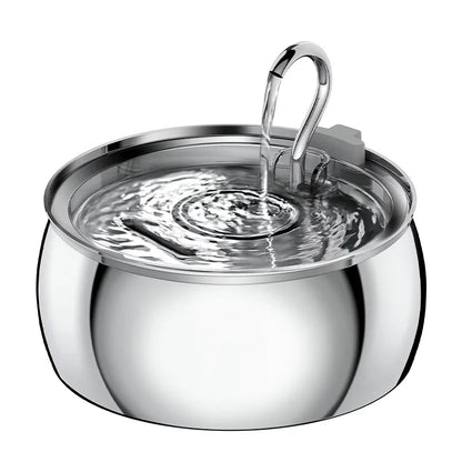 4L Ultra-Quiet Stainless Steel Cat Water Fountain Automatic Drink Filter Pet Drinking Dispenser Drinker for Cats Water Filter
