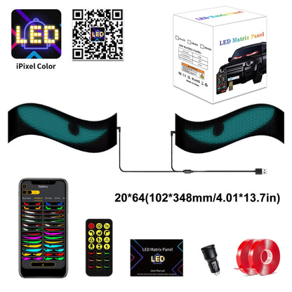 Dynamic Devil Eyes Light for Cars Truck Windshield Programmable LED Display Flexible Soft Screen Bluetooth APP Remote Control