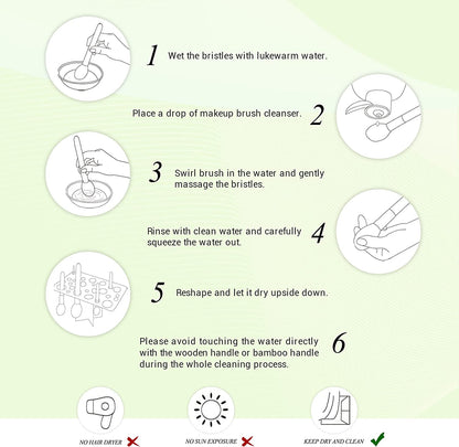 , Set Di Pennelli Professionali Da Trucco in Bambù, 25 Pezzi, Set Di Accessori Cosmetici per Fondotinta, Cipria, Fard, Ombretto, T135