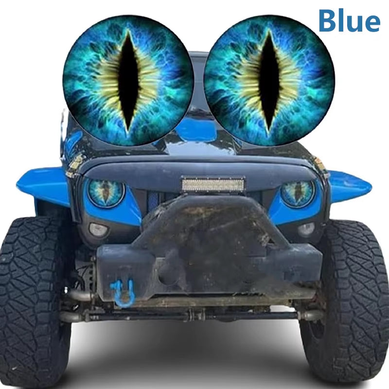 Beast Eyes Headlight Decals Animal Eye Car Headlight Stickers 3D Stereo Eyes Jeep Headlight Decal Car Window Bumper Decoration