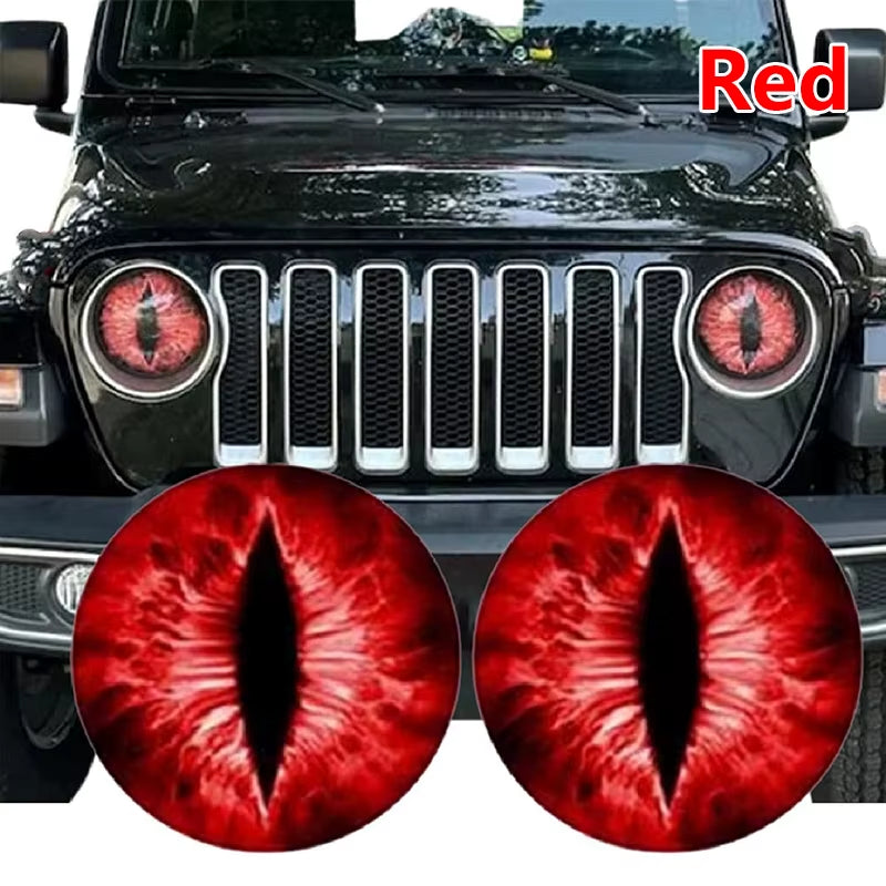 Beast Eyes Headlight Decals Animal Eye Car Headlight Stickers 3D Stereo Eyes Jeep Headlight Decal Car Window Bumper Decoration