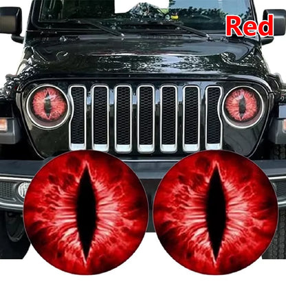 Beast Eyes Headlight Decals Animal Eye Car Headlight Stickers 3D Stereo Eyes Jeep Headlight Decal Car Window Bumper Decoration